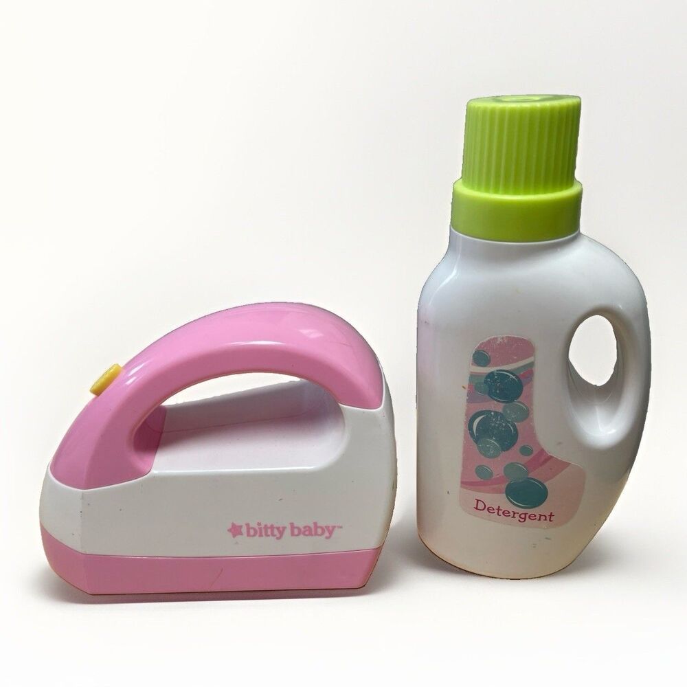 American Girl Bitty Baby Toy Iron & Detergent DRK35 Washer Dryer Set Accessory
